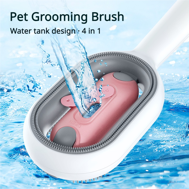 4 IN 1 Pet Grooming Brush Set, Hair Removal Wet Brush with Water Tank